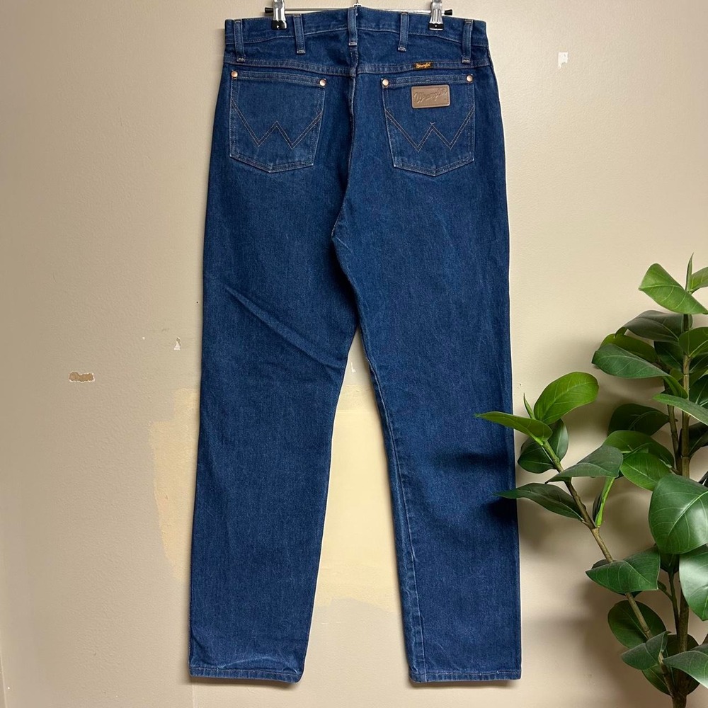 Vintage 90s Wrangler 13MWZ Dark Wash Navy Denim Jeans Mens 33x33.5 Cowboy Cut